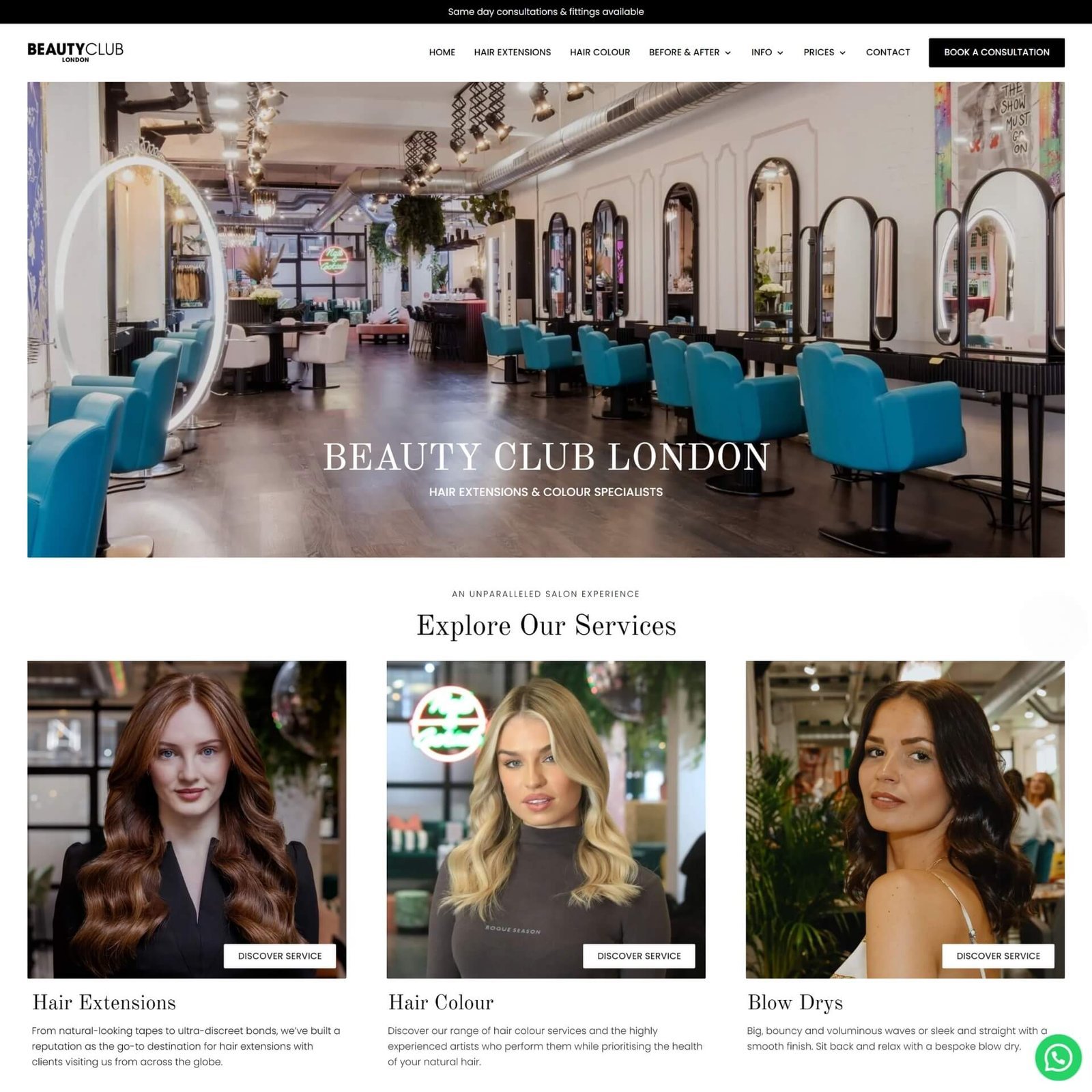 Beauty Club London Website